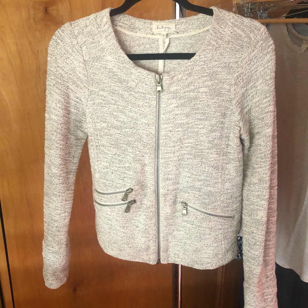 Lou & Grey metallic marled moto jacket